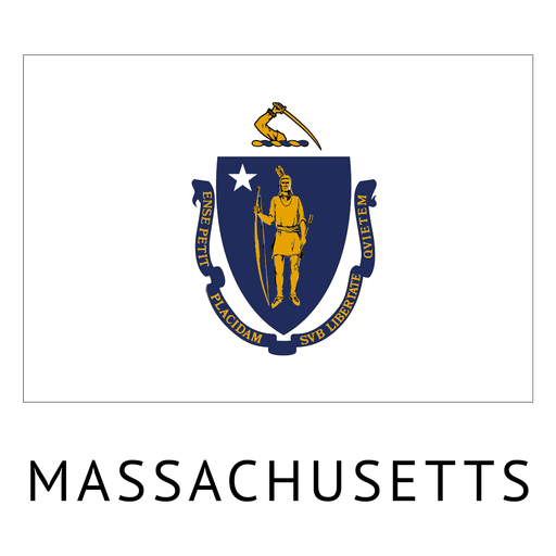 Bandera del estado de Massachusetts Diseño PNG