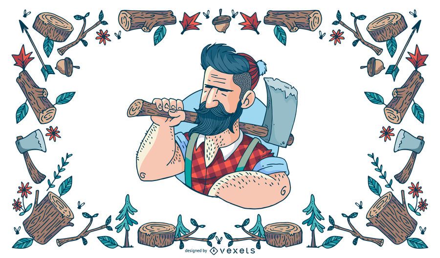 Ilustração de lenhador hipster Ilustração de lenhador hipster