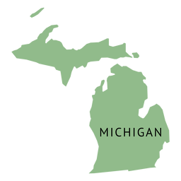 Mapa plano do estado de Michigan Desenho PNG