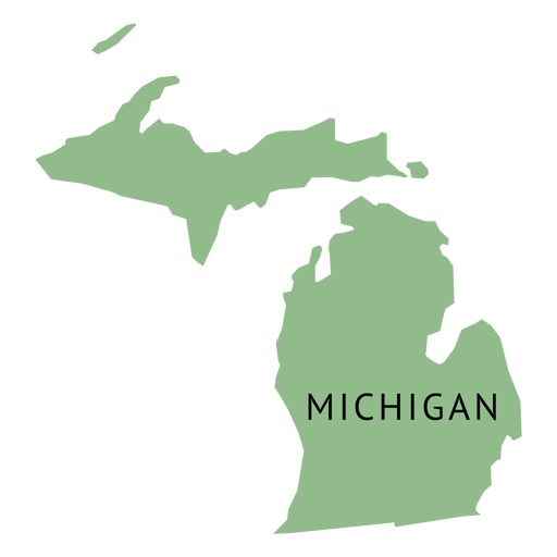 Michigan state plain map PNG Design
