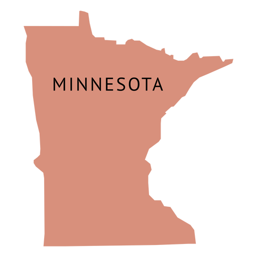 Mapa plano do estado de Minnesota Desenho PNG