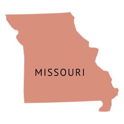 Mapa llano del estado de Missouri Diseño PNG