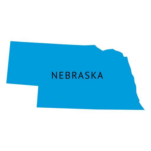Mapa llano del estado de Nebraska Diseño PNG