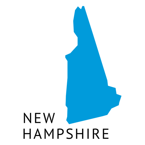 Mapa llano del estado de New Hampshire Diseño PNG