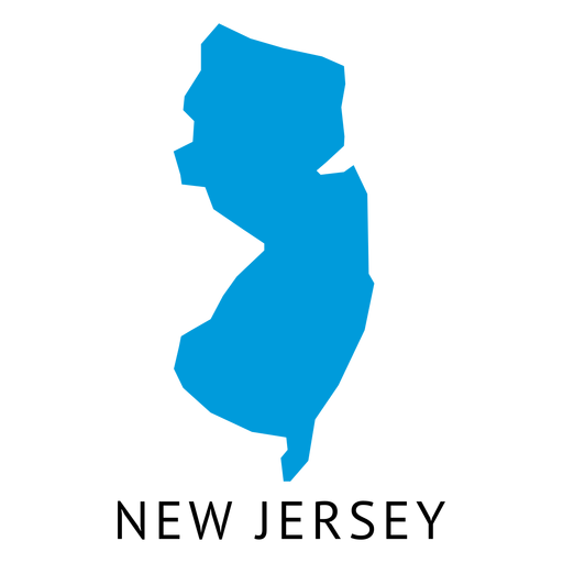 Mapa llano del estado de New Jersey Diseño PNG