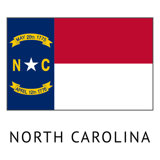 Bandeira do estado de Carolina do Norte Desenho PNG