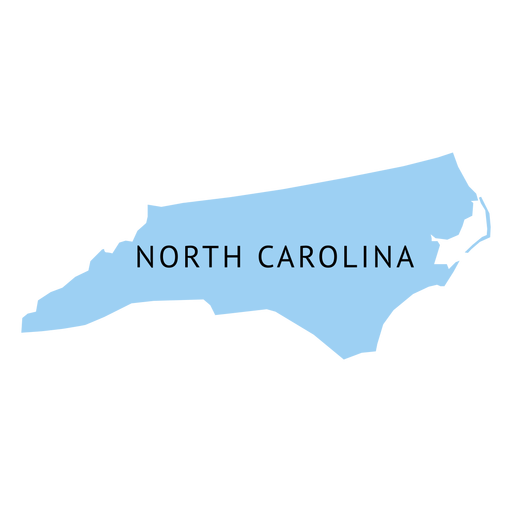 Mapa da planície do estado da Carolina do Norte Desenho PNG