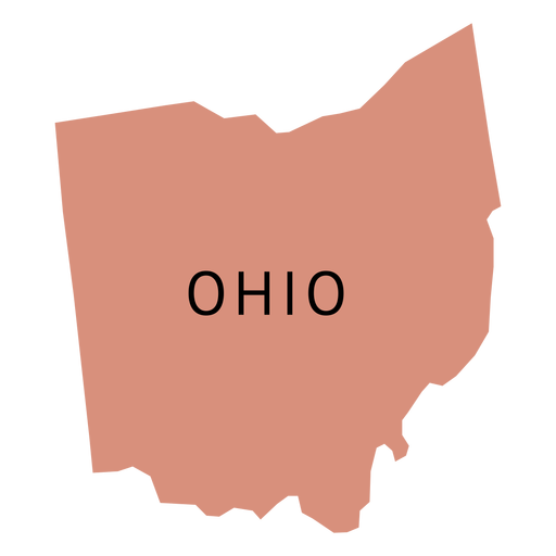 Mapa plano do estado de Ohio