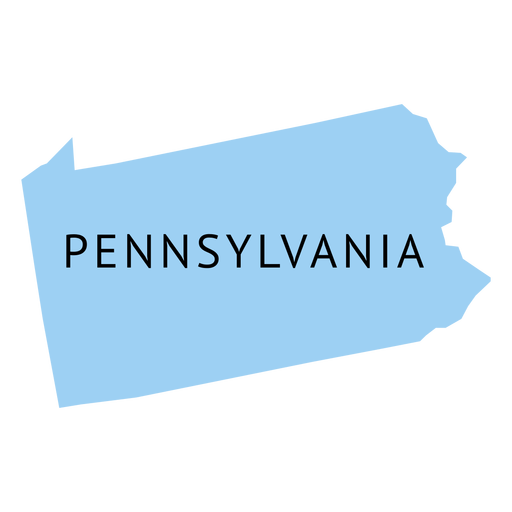 Mapa llano del estado de Pensilvania Diseño PNG