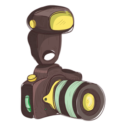 Ícone de esboço de câmera fotográfica Desenho PNG