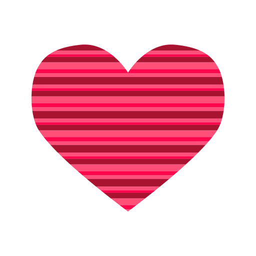 Rosa Streifen Herzaufkleber PNG-Design