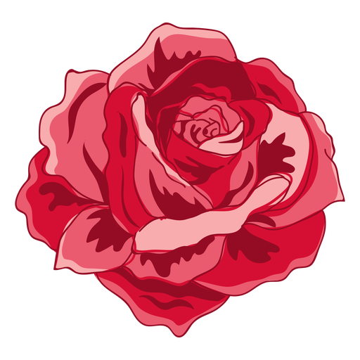 Icono de rosa roja floreciente Diseño PNG