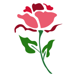 Ícone de haste de rosa vermelha Desenho PNG