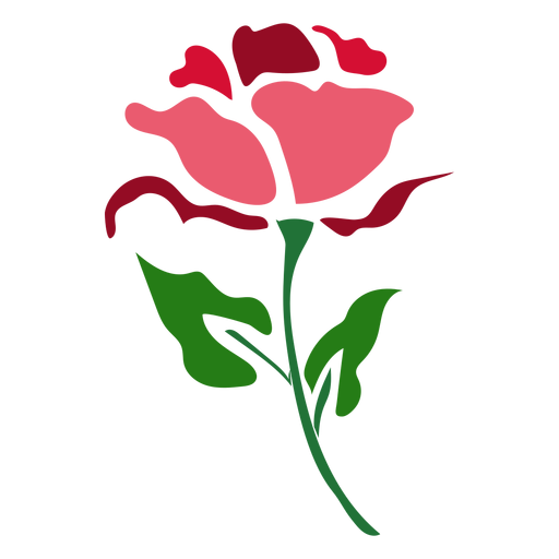 Icono de tallo de rosa roja Diseño PNG