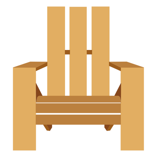 Vista frontal da cadeira de Adirondack Desenho PNG