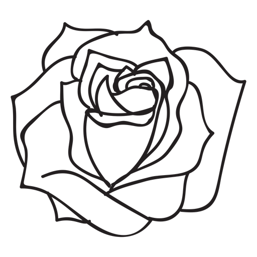 Blooming rose stroke icon flower - Transparent PNG & SVG vector file