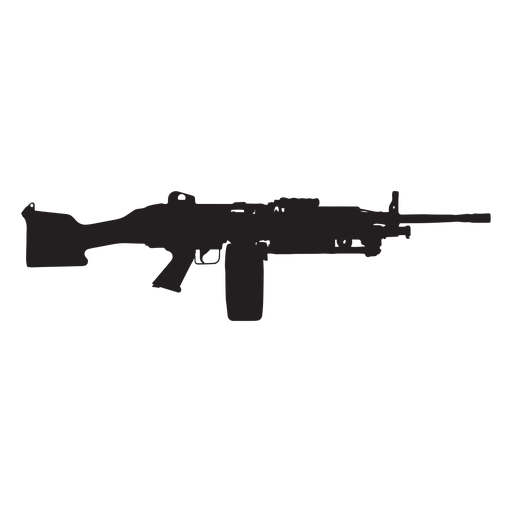 Silueta gris de rifle semiautomático Colt Diseño PNG