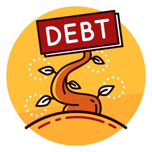 Icono de crecimiento de la deuda Diseño PNG