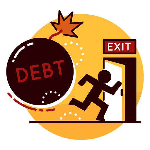 Schulden außer Kontrolle geratenes Symbol PNG-Design