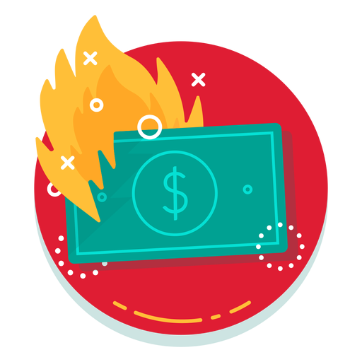 Dollar bill burn rate icon