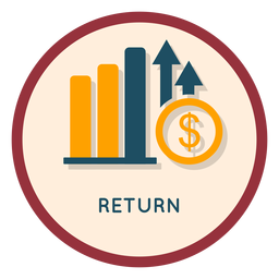 Icono de retorno de inversión Diseño PNG