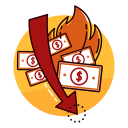 Money burn rate icon