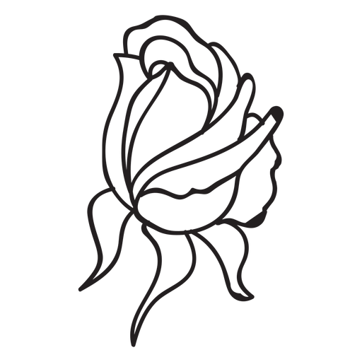 Icono de trazo de capullo de rosa Diseño PNG