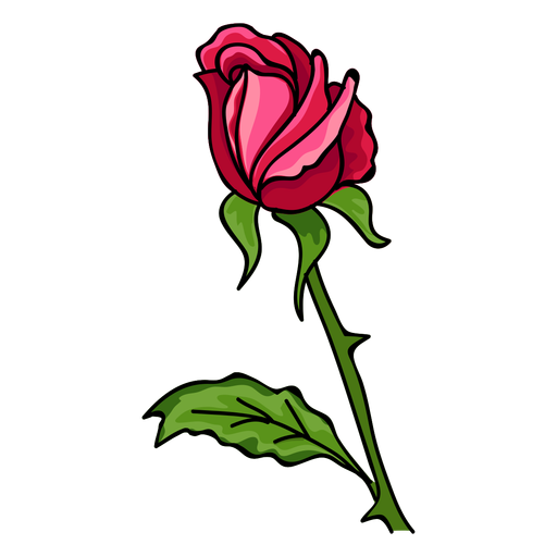 Rose Knospe Wasserfarbe Ikone PNG-Design