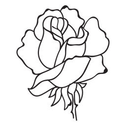 Rose Flower Head Stroke Icon PNG & SVG Design For T-Shirts