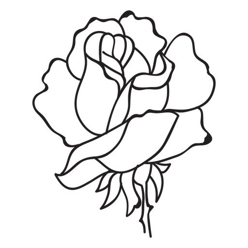 Rose Blumenkopf Strichikone PNG-Design