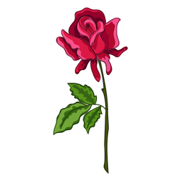 Rose stem water paint icon PNG Design