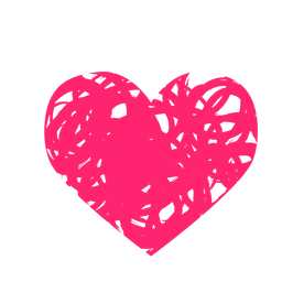 Adesivo de coração rabiscado Desenho PNG