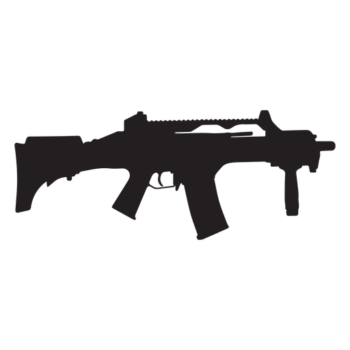 Silhueta cinza de rifle semi automático Desenho PNG