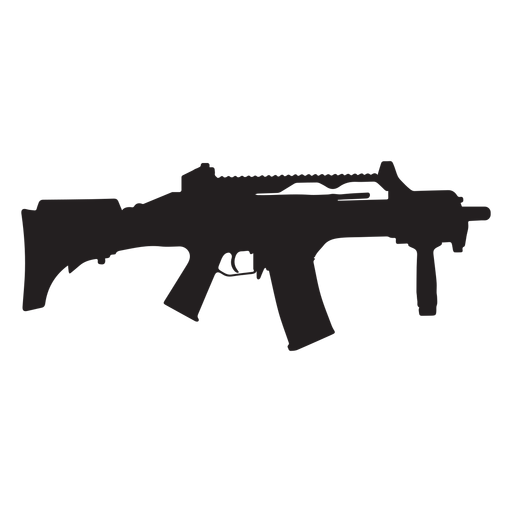 Silueta gris de rifle semiautomático Diseño PNG