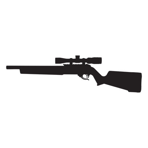 Rifle de francotirador silueta gris Diseño PNG