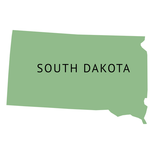 Mapa llano del estado de dakota del sur