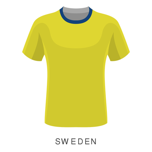 Dibujos animados de camiseta de f?tbol de Suecia Diseño PNG