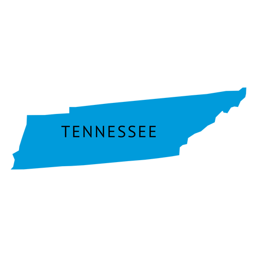 Mapa llano del estado de Tennessee Diseño PNG