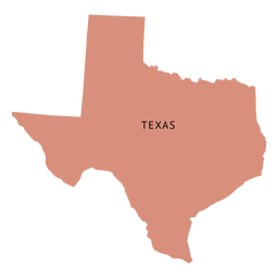 Mapa plano del estado de Texas Diseño PNG