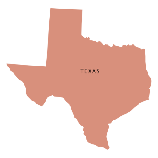Texas state plain map PNG Design