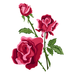 Icono de flores de tres rosas