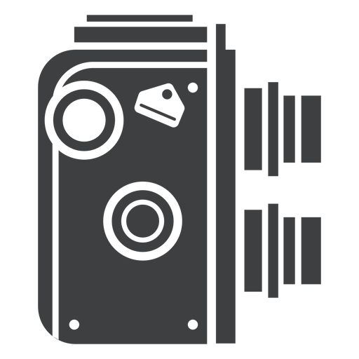 Twin lens camera grey icon
