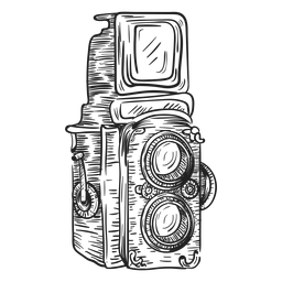 Bosquejo de cámara de doble lente Diseño PNG