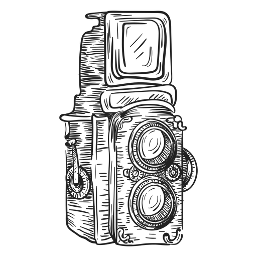 Skizze einer Doppelobjektivkamera PNG-Design