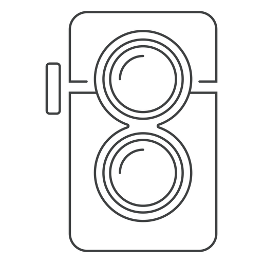 Icono de trazo de cámara de doble lente Diseño PNG
