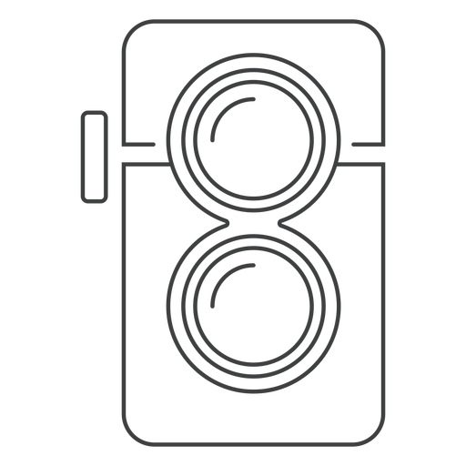 Twin lens camera stroke icon PNG Design