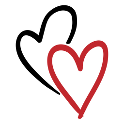 Two hearts sticker PNG Design Transparent PNG