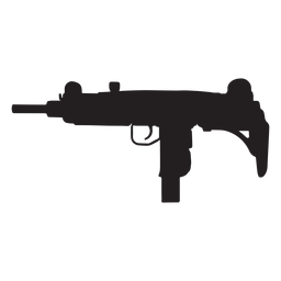 Subfusil Uzi silueta gris Diseño PNG