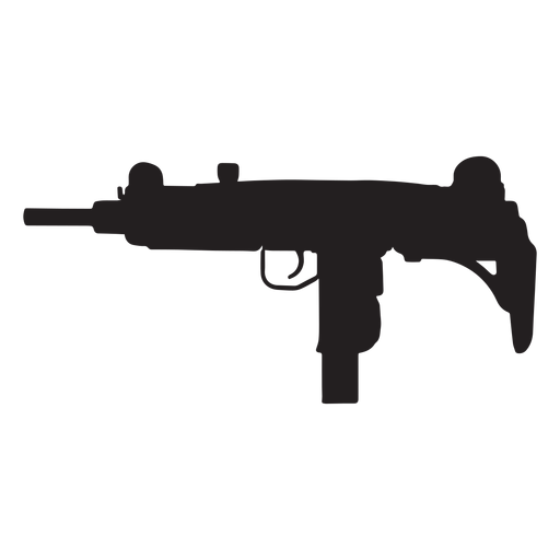 Uzi submachine gun grey silhouette PNG Design