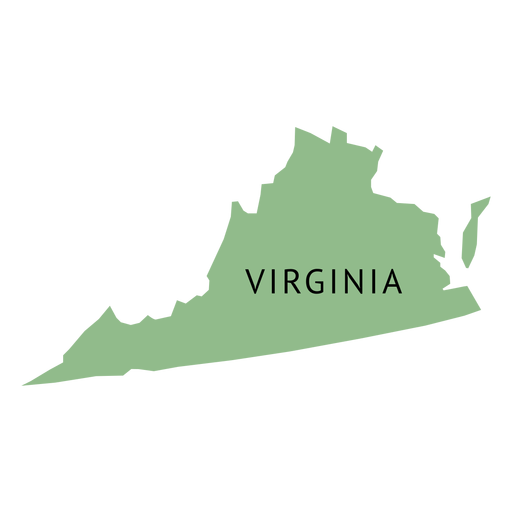 Virginia state plain map PNG Design